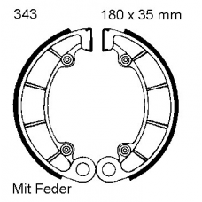 Колодки тормозные БАРБАНОВЫЕ HONDA SHADOW VT750 VT1100 TRX500 VF750  размеры 180мм*35мм (аналог EBC H343,06430-MCL-700)