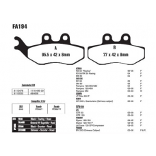 Колодки тормозные FA194 (YS-3034) диск APRILIA\SYM\GAZ